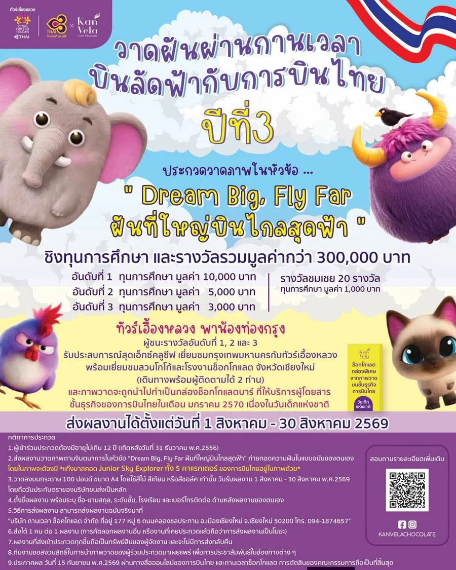 โปสเตอร์ประกวดวาดภาพ Dream Big, Fly Far ฝันที่ใหญ่บินไกลสุดฟ้า