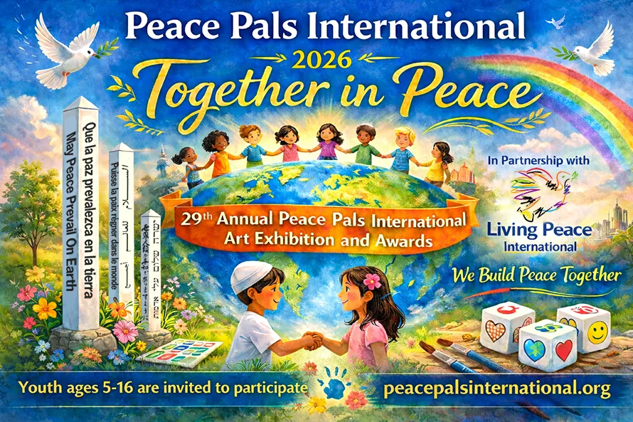 โปสเตอร์ Peace Pals International Art Contest 2026 Together in Peace