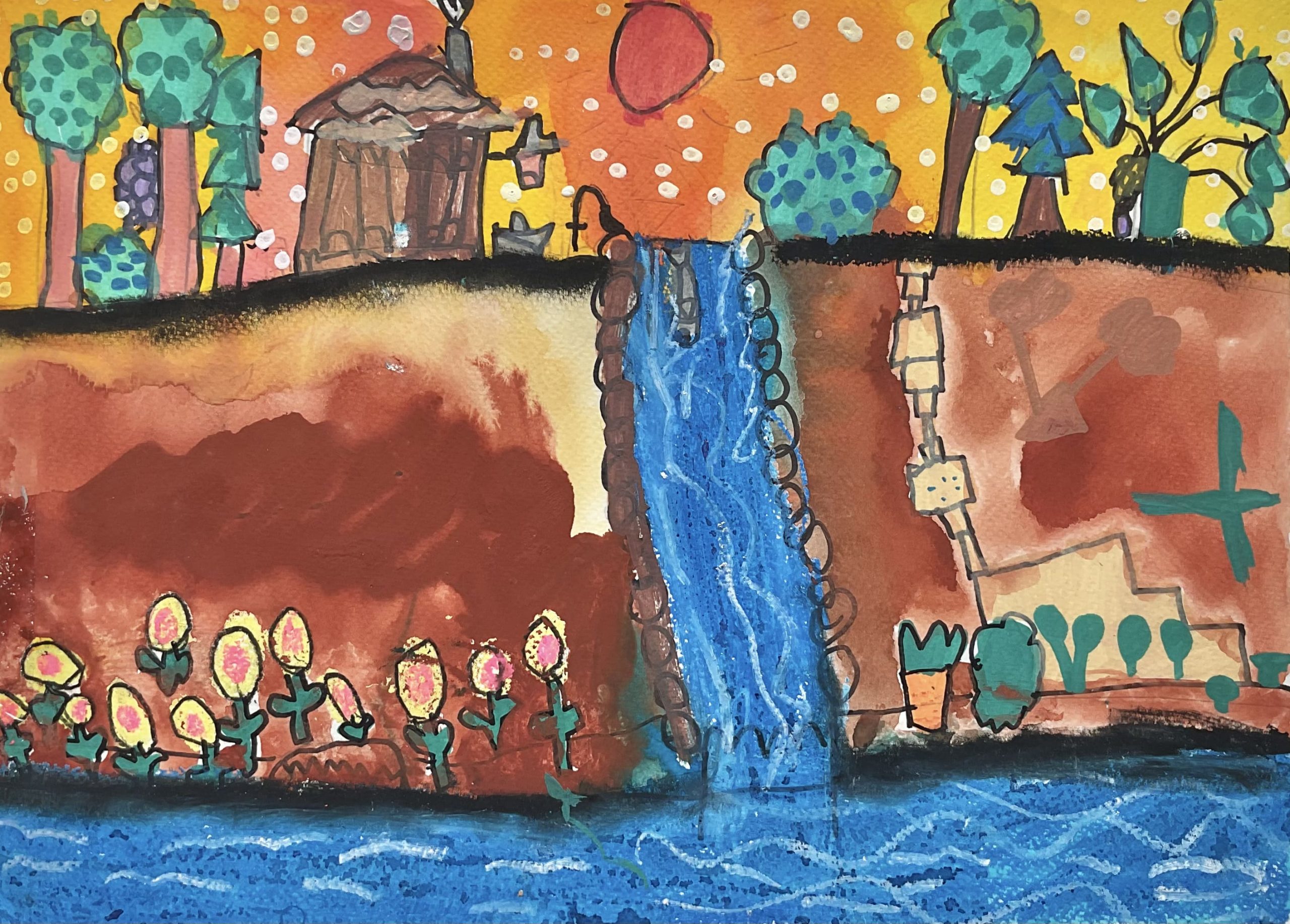 Twilight Song on the Island – Kids Art by Captain (Age 5)