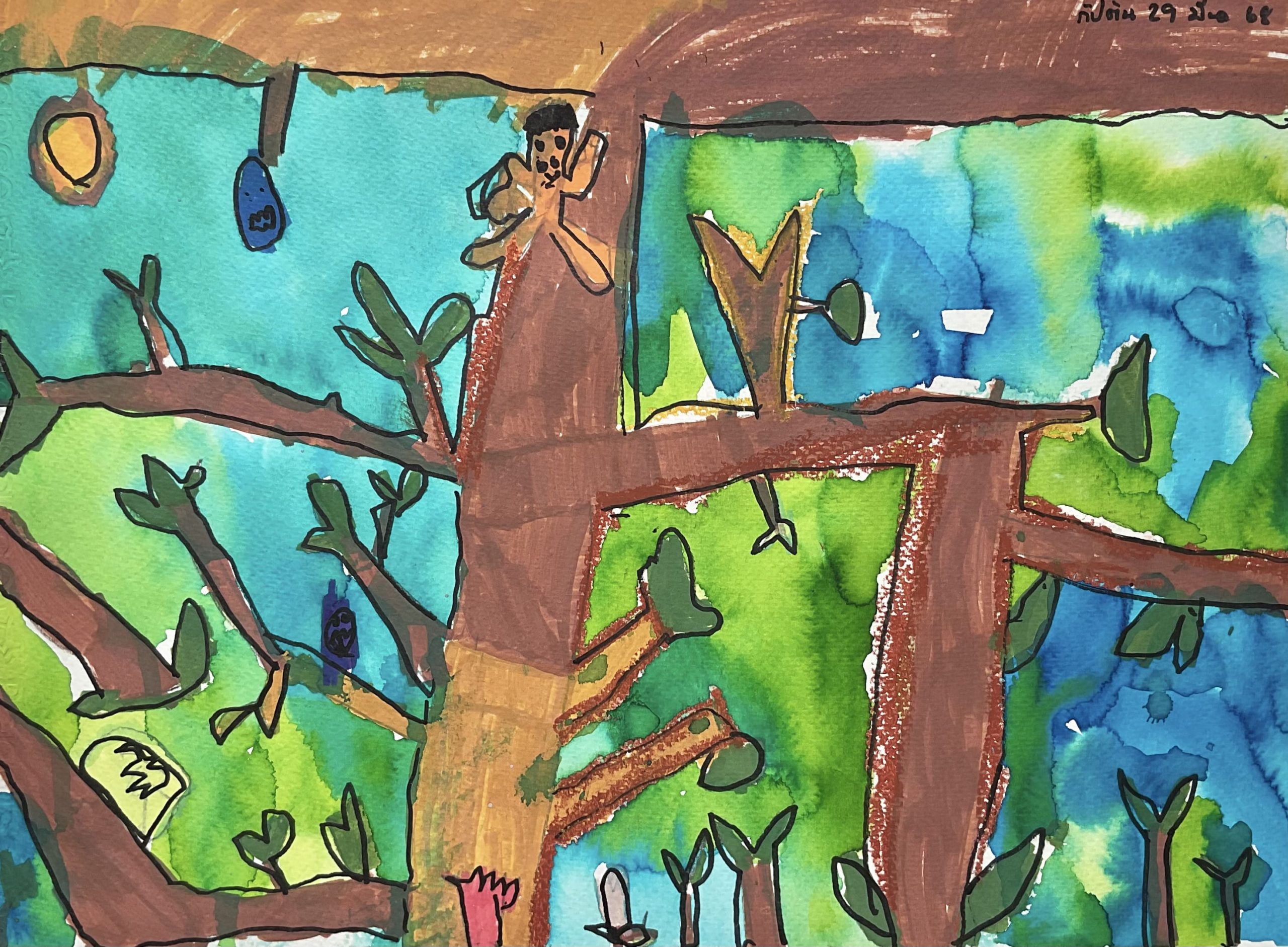 The Life Cycle Tree – Kids Art by Captain (Age 5)